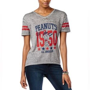 🌸3/$25 Peanuts All-American Graphic Print T-Shirt Short Sleeve Tee, Size M
